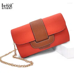 Bag BRIGGS 2024 Soft Cowhide Genuine Leather Women's Handbag Ladies Flap Bags Elegant Fashion Chain Female Shoulder