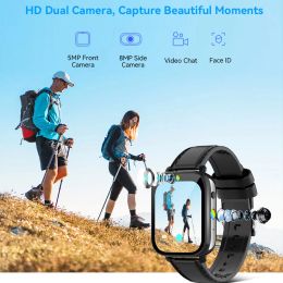 Original RAM 4GB ROM 128GB 1.75 Inch 4G Call Smart Watch GPS Wifi Dual Camera Heartrate Testing Waterproof Sports Men Smartwatch