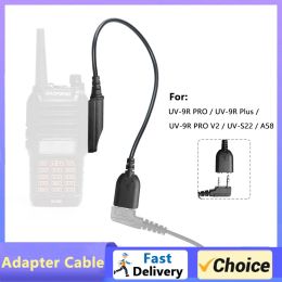 Adapter Cable Baofeng UV-9R Pro v2 Waterproof Walkie Talkie 2 Pin K Headset Speaker Mic for UV-XR BF-9700 GMRS-9R GT-3WP Radio