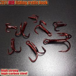 Fishhooks 2017 fishing treble hooks color: RED size:2#14# number 200pcs/lot high carbon steel high strong