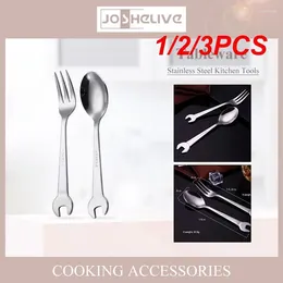 Forks 1/2/3PCS Stainless Steel Spoon Wrench Fork Ice Cream SpoonCreative Small Gift Bar Kitchen Tools Tableware Teaspoons