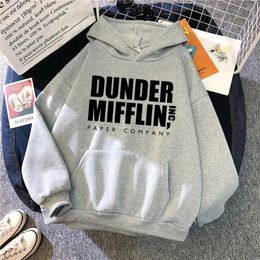 Men's Hoodies 2024 Casual Pullover Hooded Sweater The Office Dunder Mufflin INC Paper Hoodie Dwight Schrute Sweatshirt Men Women