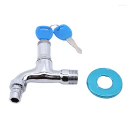 Bathroom Sink Faucets Portable Wash Water Faucet Household Outdoor With Lock Key Alloy Single Tap Anti-theft For Parts