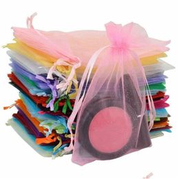 Jewellery Pouches, Bags Sheer Organza Fabric Gift Gifts Wrap Bag Small Dstring Bk Pouches Organiser Wedding Christmas Drop Delivery Pack Dhbb7