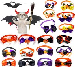 Halloween Pet Bow Tie Pets Dogs Cats Pumpkin Ghost Witch Collar Bowknot Tie Holiday Grooming Supplies2907209