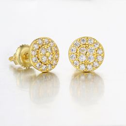 7mm Personalised Round Full Diamond Earrings for Women Micro Set AAA Zircon Thread Earrings Fashion Earrings Party Daily Matching