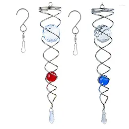 Decorative Figurines 2 Piece Gazing Ball Spiral Tail Wind Spinner Stabiliser With Hanging Swivel Hook