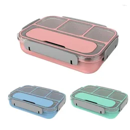 Dinnerware Box Lunch Containers Leak-proof With 4 Grids Buckle Snack Travel Sealed Organizer Fruit Freezer