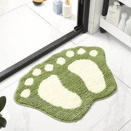 Bath Mats Nordic Creative Foot Print Mat Non-slip Bathroom Rugs Area Doormat Fast Water Absorption Pad Carpets For Home Decoration