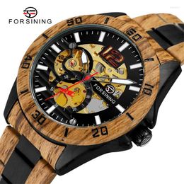 Wristwatches FORSINING Fashion Automatic Mechanical Men Wristwatch Sport Male Clock Top Stainless Steel Skeleton Man Watch 8276