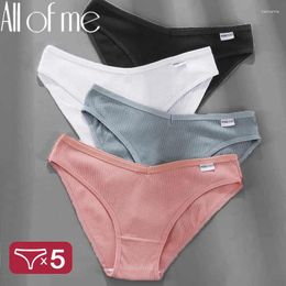 Women's Panties 5PCS/Set Women Cotton Underwear Female Solid Colour Underpants Sexy Lingerie Pantys For Woman Briefs Intimates