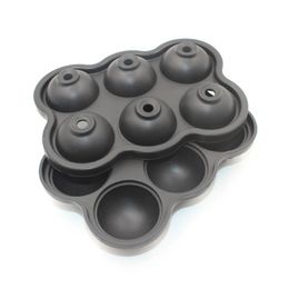 NEW 5 Colours 6 Holes 4.5cm Diameter Food Grade Soft Silicone Eco-Friendly Useful Homemade Ice Cube Tray Ball Maker Mould Cute Simplefor homemade ice ball maker