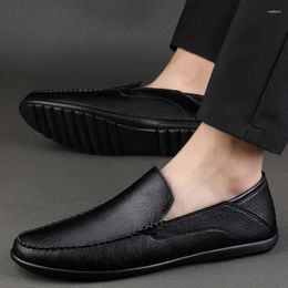 Casual Shoes Men Genuine Leather Mens Loafers Spring Autumn Business Slip-On Wedding Formal Dress Male Driving Moccasins