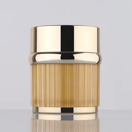 Storage Bottles 50g Gold Acrylic Cosmetic Cream Jar Refillable High-grade Skin Care Bottle