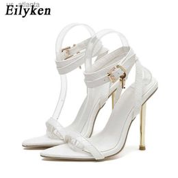 Dress Shoes Summer Gladiator High Heels Sandals Women Candy Green Blue Open Toe Ankle Buckle Strap Strippers Ladies H240403MP72
