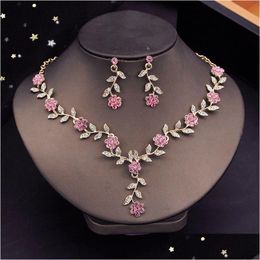 Wedding Jewellery Sets Bride For Women Luxury Flower Choker Necklace Earrings Dress Bridal Fashion 230420 Drop Delivery Dh28K