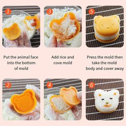 Rice Ball Mould Shaker Sushi Roll Maker with Rice Paddle Kitchen Tools DIY Bento Box Accessories Food Decor for Kids Children