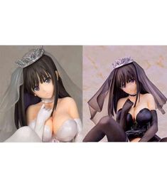 Anime Alphamax Skytube Fault Ai Saeki Wedding Dress Breast Sexy Girl PVC Action Figure Collectible Model Doll Toy 18cm7101907