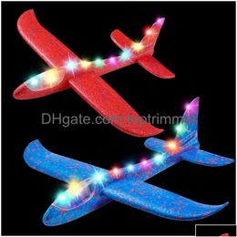 Led Flying Toys Ijo Light Aeroplane Toys175 Large Throwing Foam Plane2 Flight Modes Glider Planeoutdoor For Kidsflying Gift Boys Drop Dhrgj