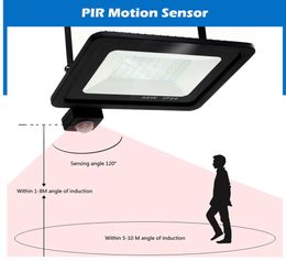 Human Body Sensor Outdoor Lighting Floodlights IP66 Waterproof 10300w PIR Induction Lamp Intelligent Motion Sensors Square LED Li4537470