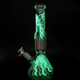 12.5" Tornado Clear Glass Bong Heavy Percolator Bong Water Pipe Hookah 14mm Bowl