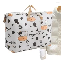 Storage Bags Moving Totes Cow Pattern Dorm Room Packing Supplies With Strong Carrying Handles & Zippers For Clothes