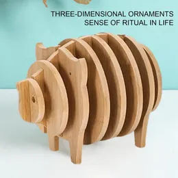 Table Mats Wooden Animal Shaped Thick Cup Heat Insulated Abstract Placemat Decorative Mat For Tables Homes Dining Rooms