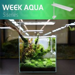 Week Aqua Fishing Lamp S Series Small WRGB ADA Style Aquarium Led Light Accessories Fish Tank Fishbowl Decoration Aquascape 240321