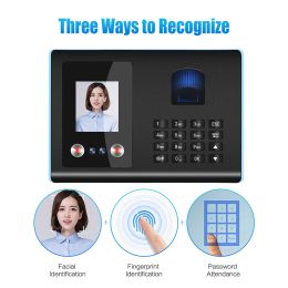 Recording E6 Password Biometric Face Facial Fingerprint Recognition Time Attendance No Touch Contactless System Machine Device Machine