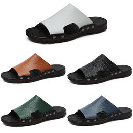 big size men woman sandals shoes classic mens black blue white brown casual leather shoes slippers GAI