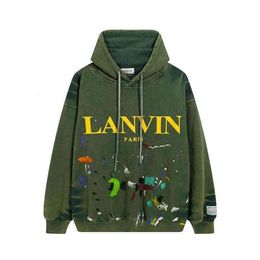 Men's Lanvin Dept Hoodies Ink Sweaters Branded Designer Splash Galleryys Streetwear Graffiti Print Men's Women's Autumn Co Winter Loose Hooded EWDU GPXN GPXN