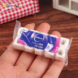 1:12 Dollhouse Miniature Toilet Hygienic Paper Towel Roll Papers Model Roll of Tissue Home Decor Toy Doll House Accessories Toys