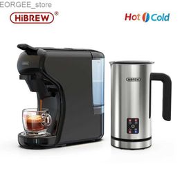 Coffee Makers HiBREW 4 in 1 multiple Capsule Machine Full Automatic With Stainless Steel Hot Cold Milk Foaming Machine M3 Y240403