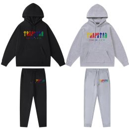 Sweatshirts Trapstar oversized hoodie Mens trapstar tracksuit designer shirts print letter luxury black and white grey rainbow Colour summer sp