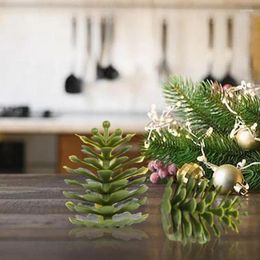 Decorative Flowers Pine Cones Decorations Plastic Simulation Cone Creative Green Christmas Decoration Party Wedding El