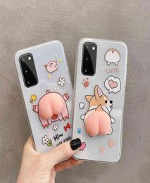 Cute Butt Squishy Toy Phone Case For Samsung Galaxy S9 S10 S20 Plus S21 A50 A51 A71 A11 A21S A12 A32 A52 A72 Soft Cover Y10286308378