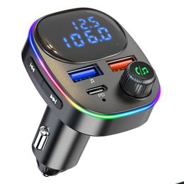 Bluetooth Car Kit Fm Transmitter Mp3 Stereo Player Wireless Hands 20W Pd Type-C Qc3.0 Quick Charger Bc82 Drop Delivery Automobiles Mot Otmjy