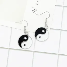 Dangle Earrings Yin Yang Black And White For Women Gossip Tai Chi Yinyang Friendship Couple Pendants Jewelry