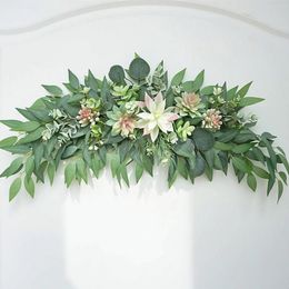 Decorative Flowers Decorations Imitation Plants Greenery Swag Artificial Front Door Wreath Wedding For Home Indoor Outdoor Window Fake