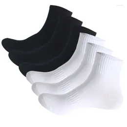 Men's Socks 5 Pairs Men Autumn Winter Sports Mid Tube Black And White Odour Resistant Wear-resistant Comfortable