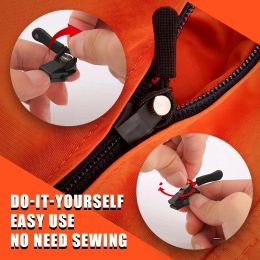 6Pcs Universal Instant Zipper Puller Replacement Zipper Sliding Teeth Rescue Zipper Head For Suitcase Clothes Zipper Repair Kits