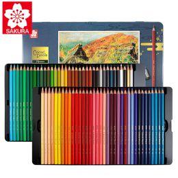 Pencils Japan Sakura Oily Colored Pencils 24/36/48/60/72 Color Set Professional Drawing Pencil Coloring Pen Lapices De Colores Crayon