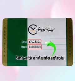 V4 Green No Boxes Custom Made Rollie Warranty Card With AntiForgery Crown And Fluorescent Label Gift Same Serial Tag Super Editio6741869