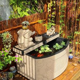 Decorative Plates Chinese Style Courtyard Terrace Top Floor Creative Decoration Pool Water Landscape