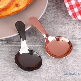 Baking Tools 304 Stainless Steel Short Handle Round Head Spoon Baby Ice Cream Dessert Creative Mini Tea Kitchen Accessories