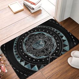 Carpets Mystical Sacred Geometry Ornament Blue Ancient Egypt Digital Art Non-slip Rug Doormat Kitchen Mat Floor Carpet Home Decor