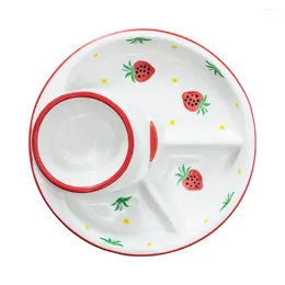 Flatware Sets Multi-Grid Fruit Tray Holding Plate Salad Serving For Partition Breakfast Fat Reducing