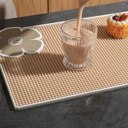 Table Mats Heat-resistant Drying Mat Cup Flower Waterproof Pvc Anti-slip Kitchen Countertop For Dish Bowl Plate