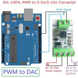 2PCS PW2VB01 PWM to DAC Converter Input Pulse Signal Output 0-5V/0-10V Voltage Analogue for Arduino UNO MEGA2560 PLC NodeMCU
