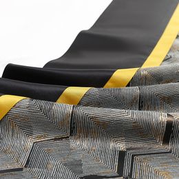 Simple Modern Luxury Hotel Bed Tail Decorative Cloth Gold wire splicing black wave Bed Flag Bed Tail Scarf Soft decoration